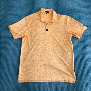 Bad Birdie Orange Patterned Polo Shirt